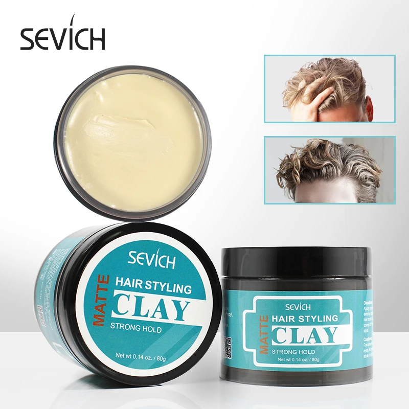Sevich Hair Styling Clay Mud for Men Strong Hold Hairstyles Long Lasting Stereotype Hair Wax Matte Finished Molding Cream