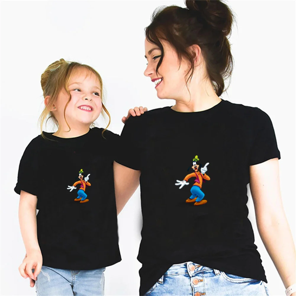 

Футболка детская черная из хлопка, с мультяшным принтом