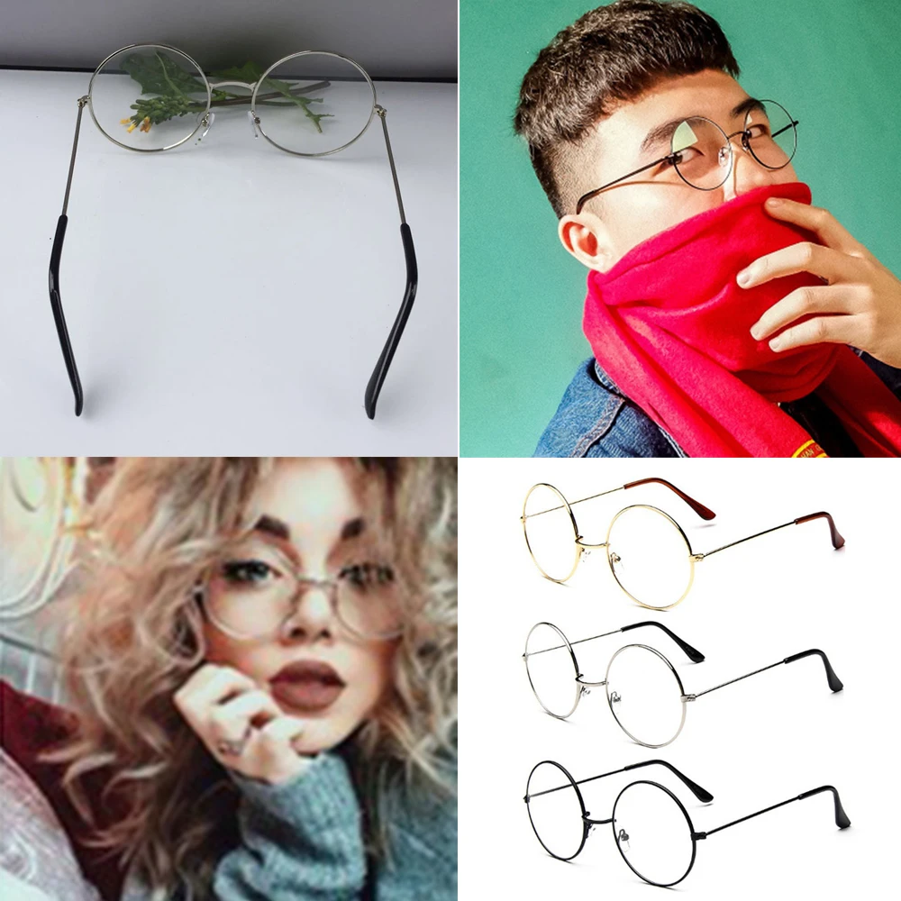 

Retro Round Spectacle Frame Women Man Glasses Frame Flat Glasses Anti Blue Light BlackeyeglassesSummer Spring Glass Accessories