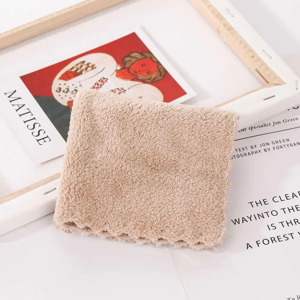 

Thicker Kitchen Cleaning Cloth Absorbent Scouring Pad Rag Home Microfiber Towels Tableware Non-Stick Oil Cleaning Wipe Towel