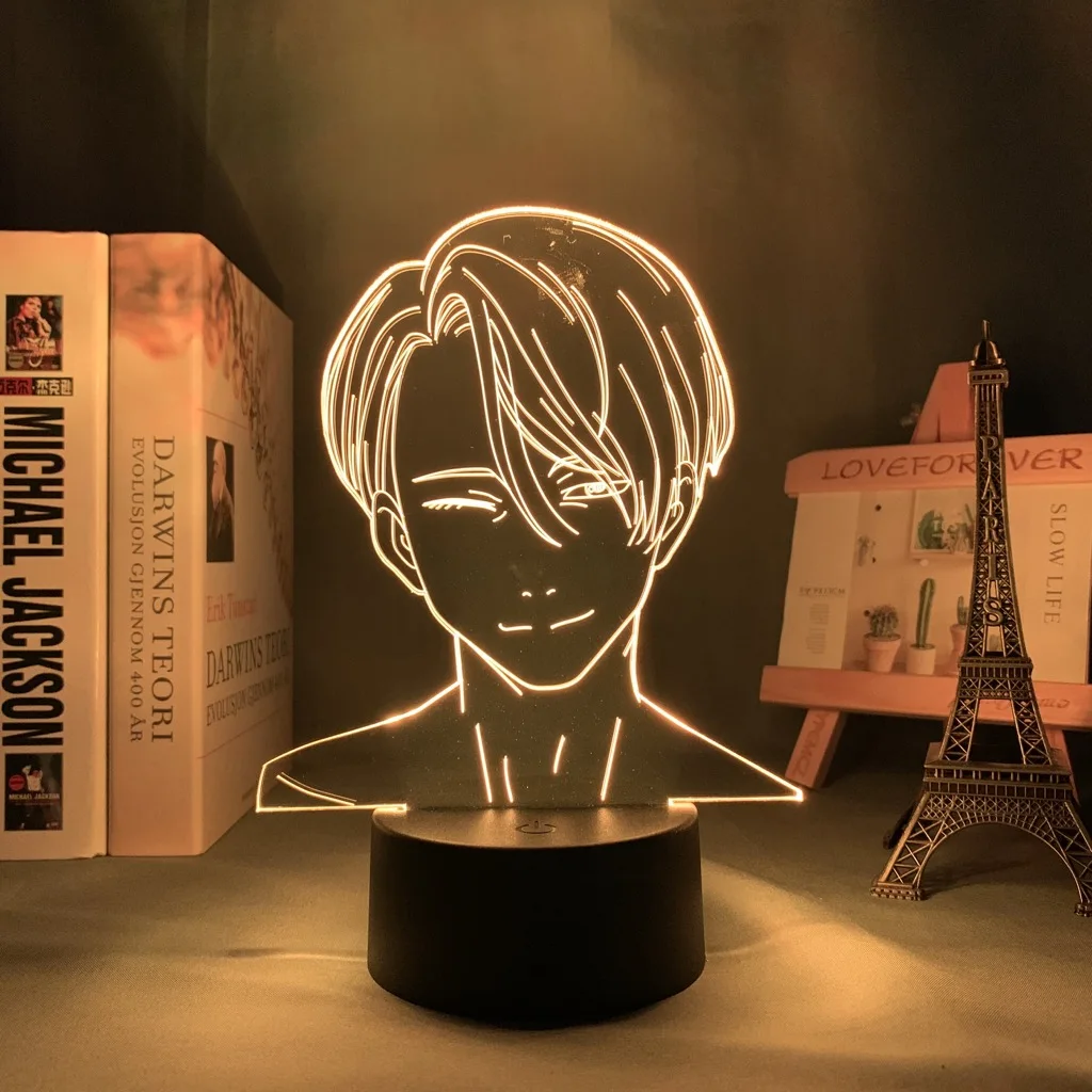 

Светодиодный ночсветильник Yuri on Ice Victor Nikiforov для спальни, декор, светильник, подарок на день рождения, аниме 3d лампа Victor Yuri on Ice