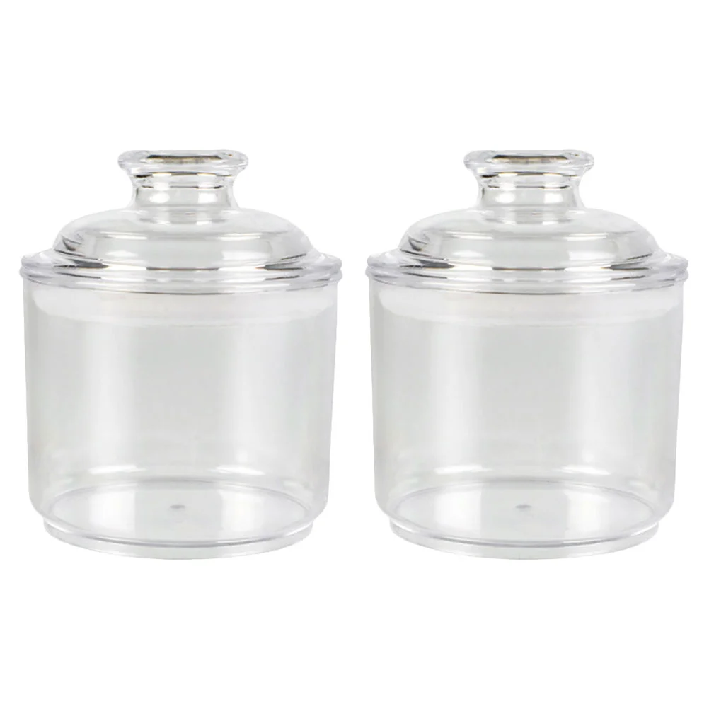 

2Pcs Transparent Airtight Canisters Kitchen Storage Containers Cereals Jars