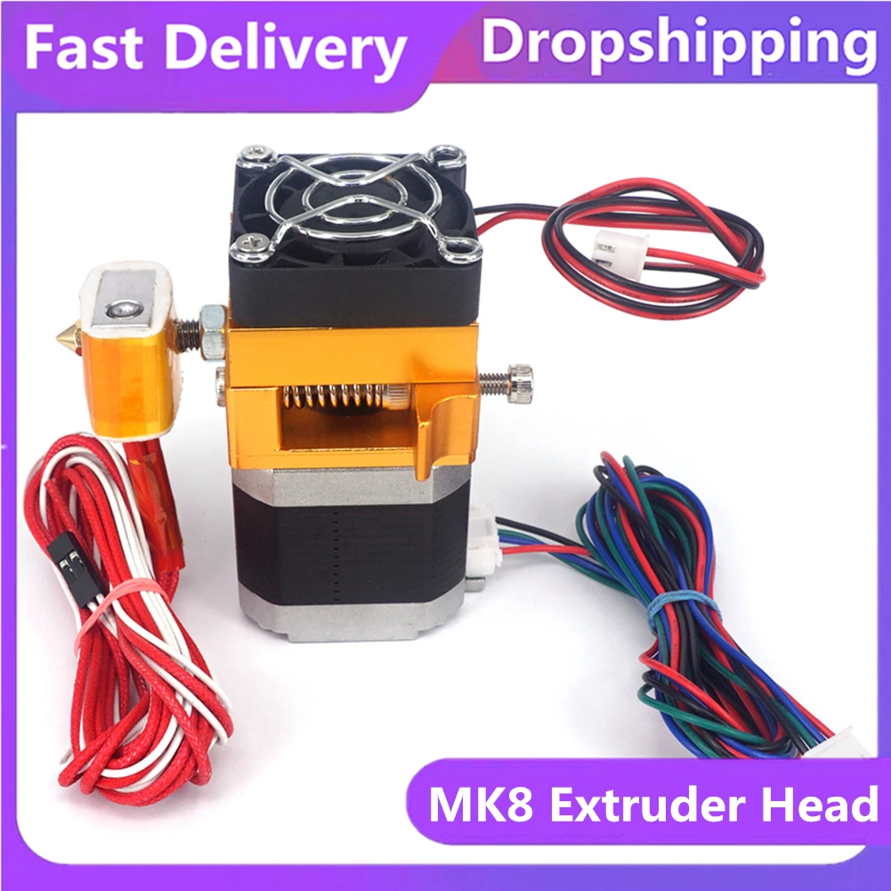 

MK8 Extruder Head J-head Hotend 0.4mm Nozzle Kit 1.75mm Filament Extrusion 3D Printers Parts with Box Motor Throat Aluminum Part