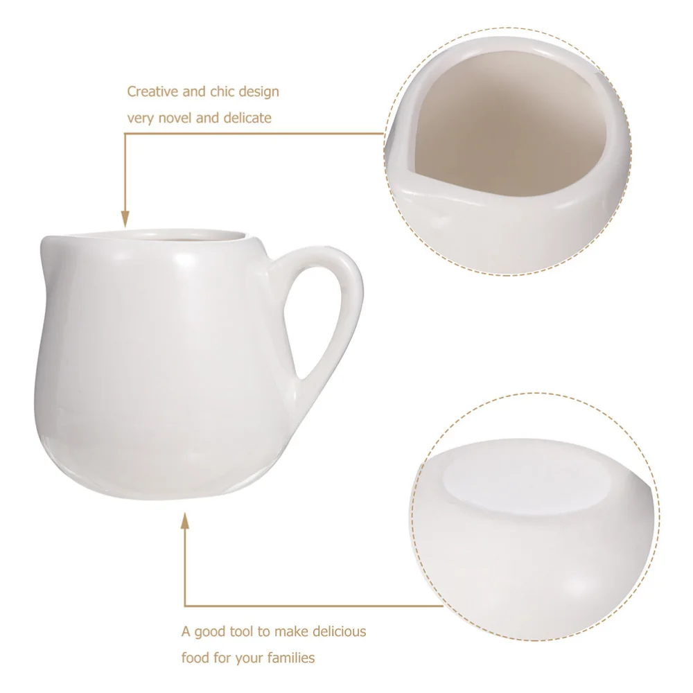 

4 Pcs Ceramic Creamer Jugs Sauce Storage Container Sauce Cups with Handle