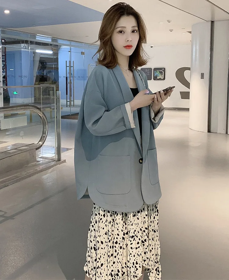 

2020 women's new one-button long-sleeved casual small suit female jacket