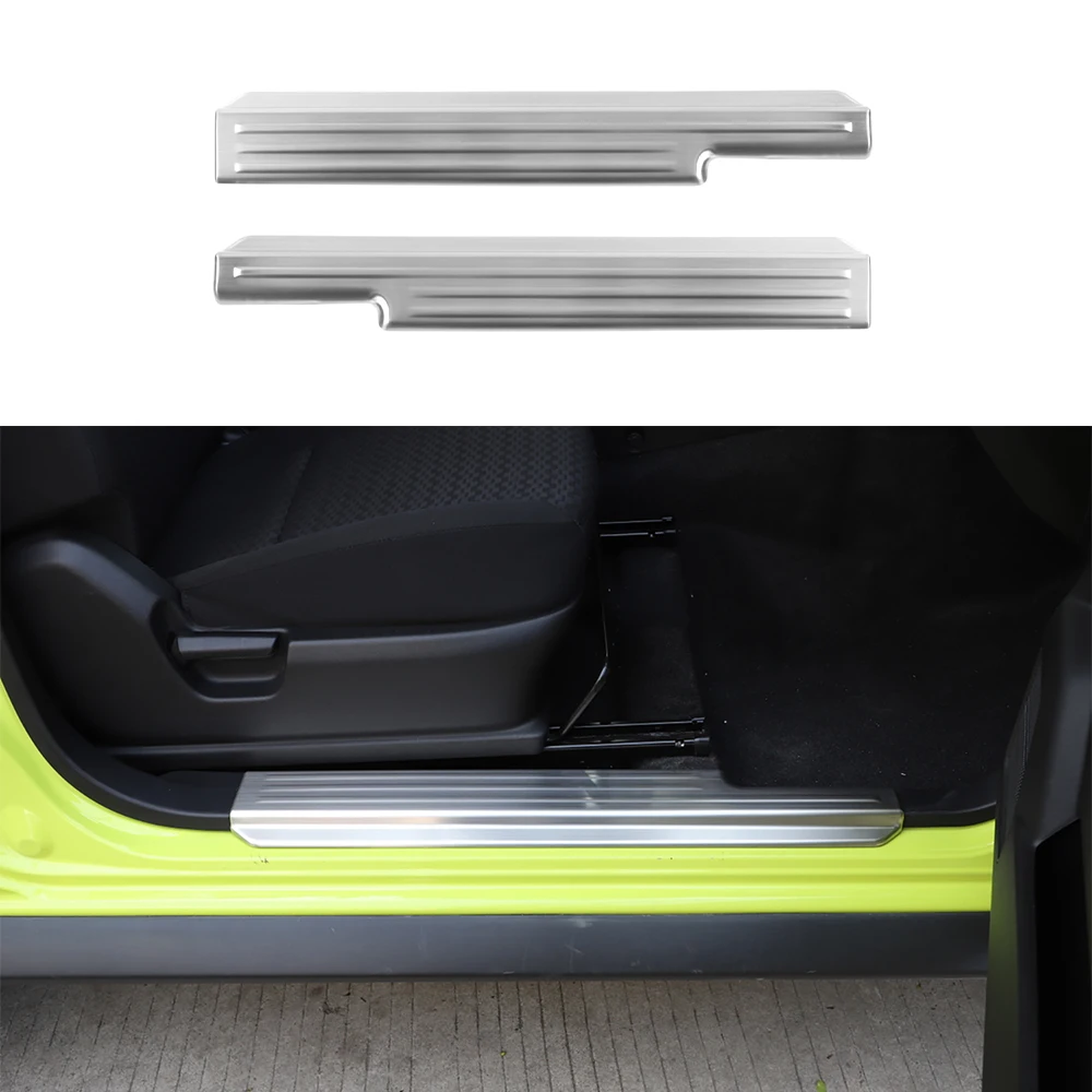 

Welcome Pedal Cover Door Sill Scuff Plate Protector Decor Trim for Suzuki Jimny 2019 2020 2021 Car Interior Accessories Metal