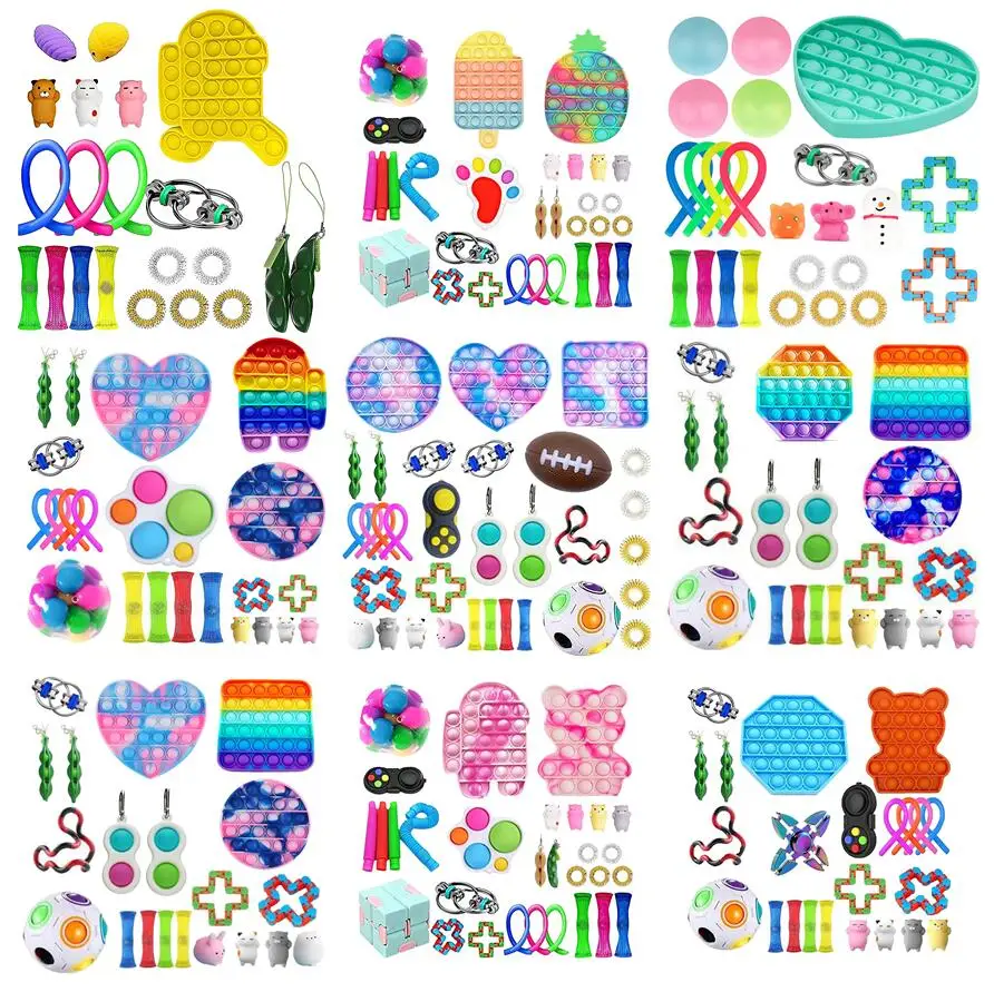 

Fidget Toys Pack Stress Toy Set Simple Dimple Marble Relief Gift Adults Girl Children Sensory Antistress Relief Figet симпл димп