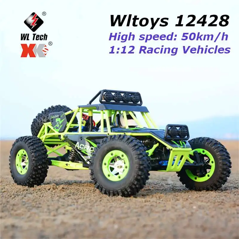 

Wltoys 12428 RC Car 4WD 2.4Ghz 50km/h 1:12 Radio Remote Control Crawler Off-road Model Toy High Speed Vehicle With LED Light