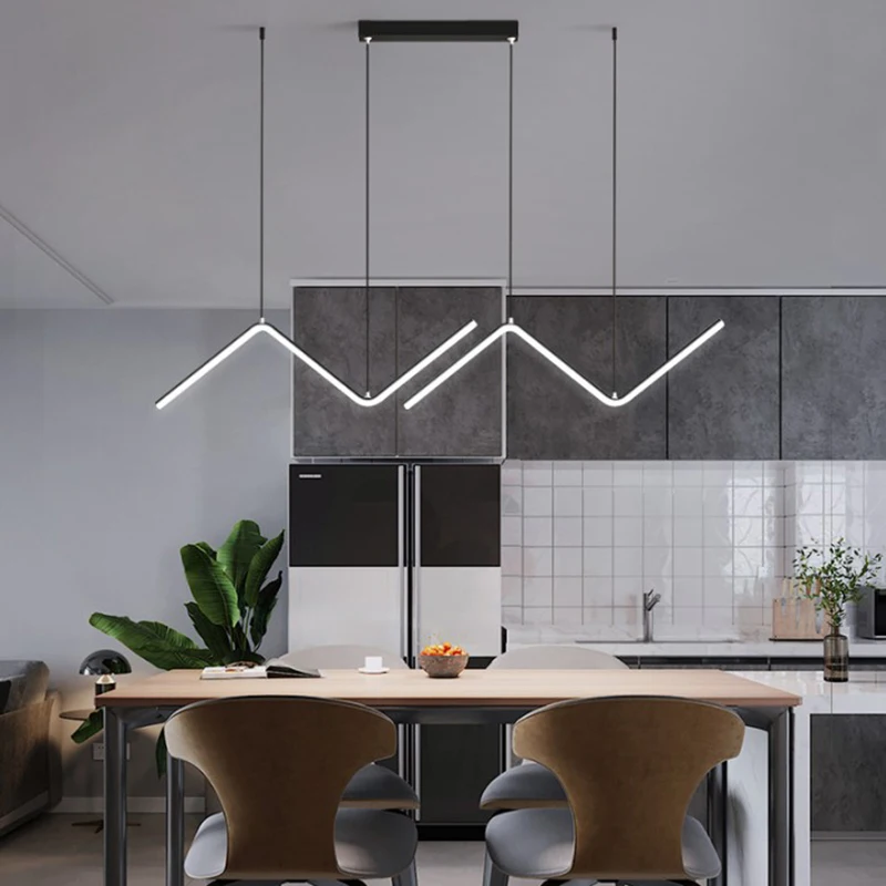 Nordic Pendant Light Art Line Led Haning Lamp Geometric Chandelier Indoor Lights For Restaurant Bar Front Desk Office Decoration