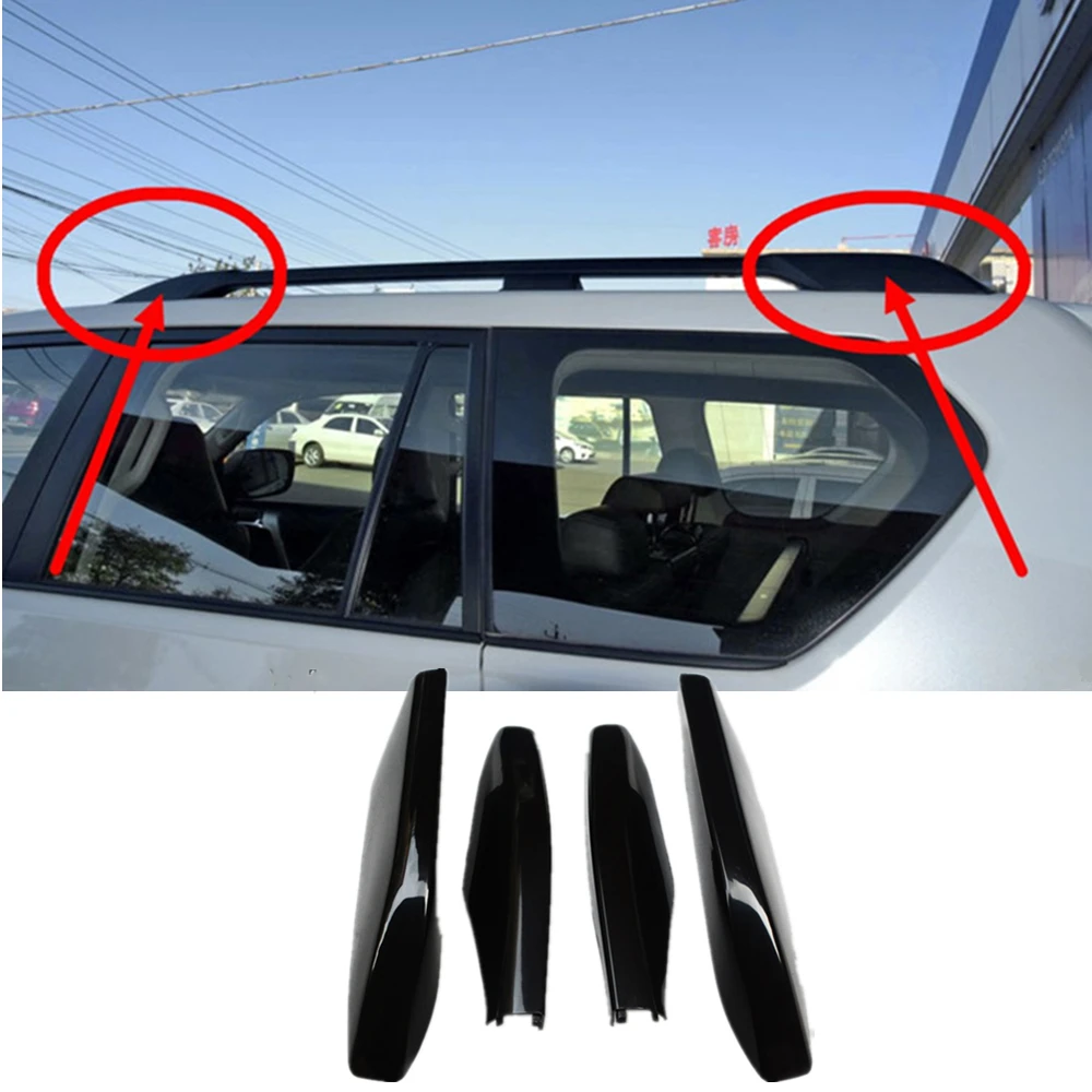 

4PCS Roof Rack Cover Rail End Protector Shell Cap For Toyota Land Cruiser Prado Fj120 2003 -2009 Car Accessories