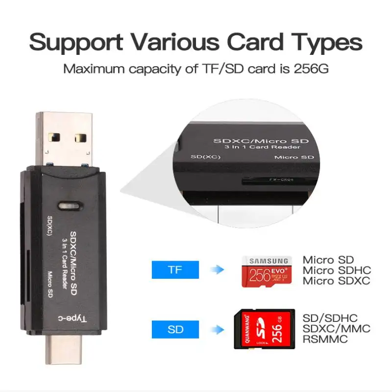 USB Converter Type C / Micro 2.0 SD Memory Card Adapter Reader for MacBook Laptop SD/TF OTG Readers | Электроника