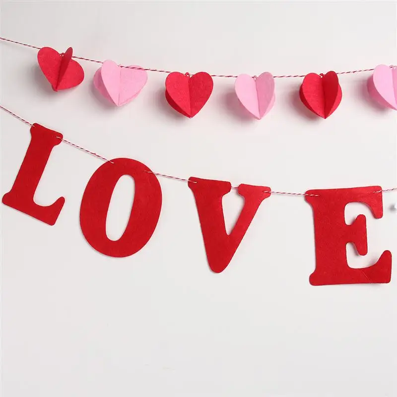 2 шт. романтические подвесные баннеры в форме сердца декоративные сцена