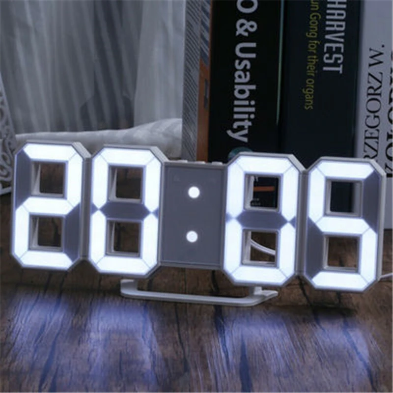 

LED Mirror Digital Alarm Clock Snooze Table Clock Wake Up Mute Calendar Dimmable Electronic Desktop clocks Home Decoration Clock