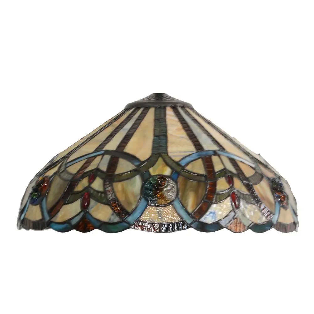 

Stained Glass Lampshade Leaded Glass Shade Replacement for Pendent Table Floor Lamp 16-Inch