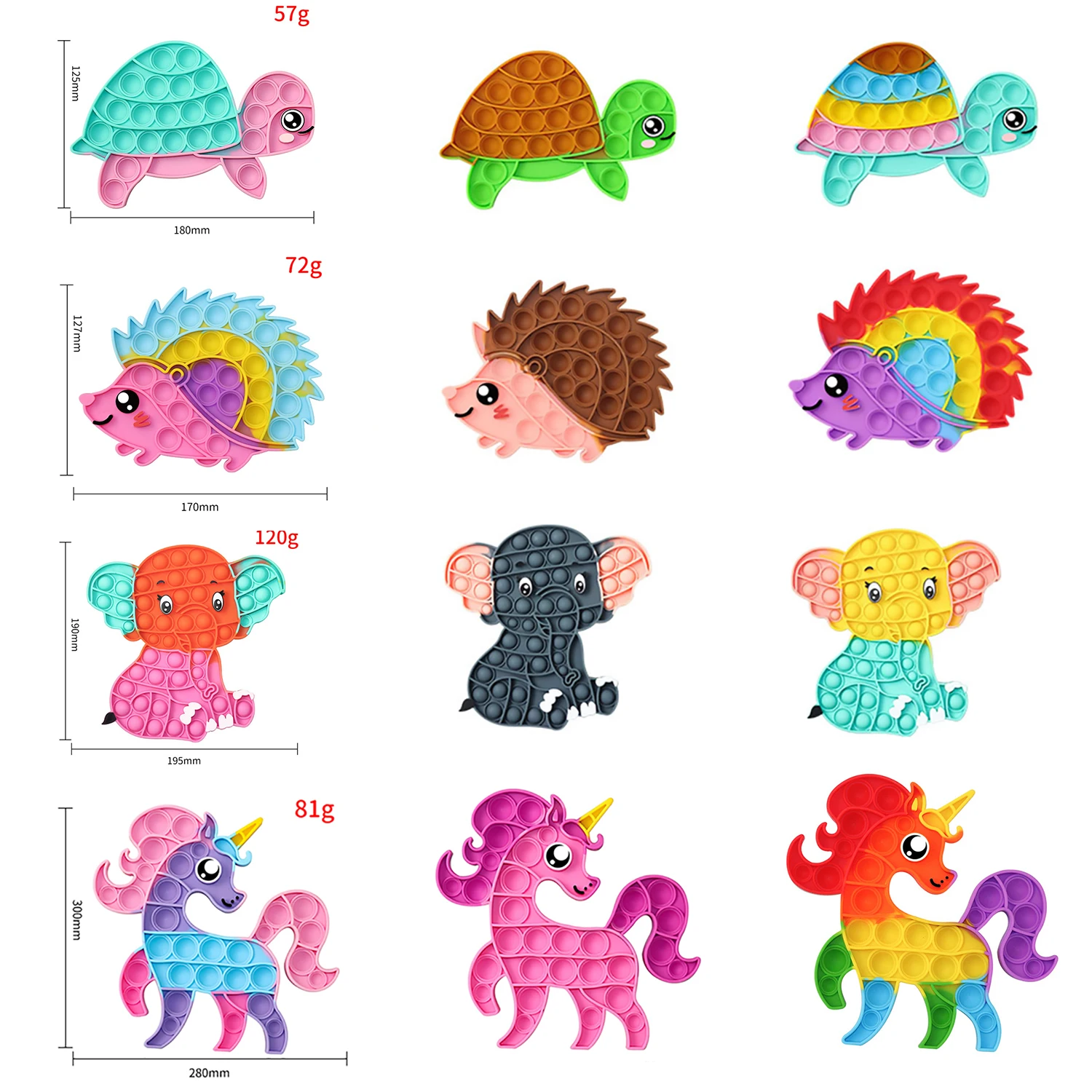 

Радужный Единорог, популярные Пузырьковые игрушки, антистресс для взрослых, простая Затемняющая детская сенсорная игрушка для снятия аути...