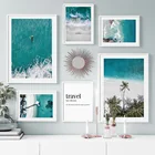Картина на холсте с изображением морских волн, пляжа, кокосового дерева, моста, скандинавские плакаты и принты, настенные картины для украшения гостиной