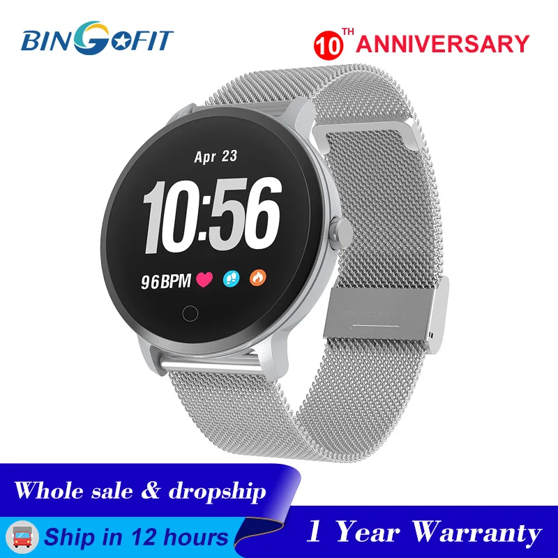 BingoFit Смарт часы для мужчин с кровяным давлением монитор сна фитнес трекер