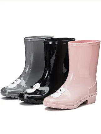 Модные женские сапоги карамельных цветов с милым мультяшным принтом на