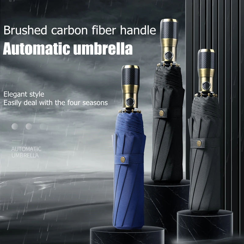 

Leodauknow 10k 115cm 3 Fold Automatic Men's Business Vintage Gift Box Large Oversized Umbrella Designer Luxury Umbrella