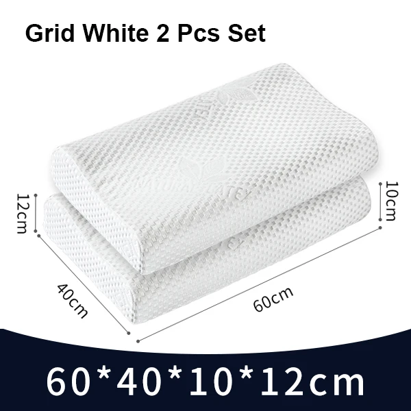Grid White Set Фиолетовый Латекс 60x40 Таиланд чистый натуральный латекс подушка для коррекции шеи шейки шеи защиты позвонков ортопедические Контурные постельные принадлежности Подушка - Цвет: Grid White Set