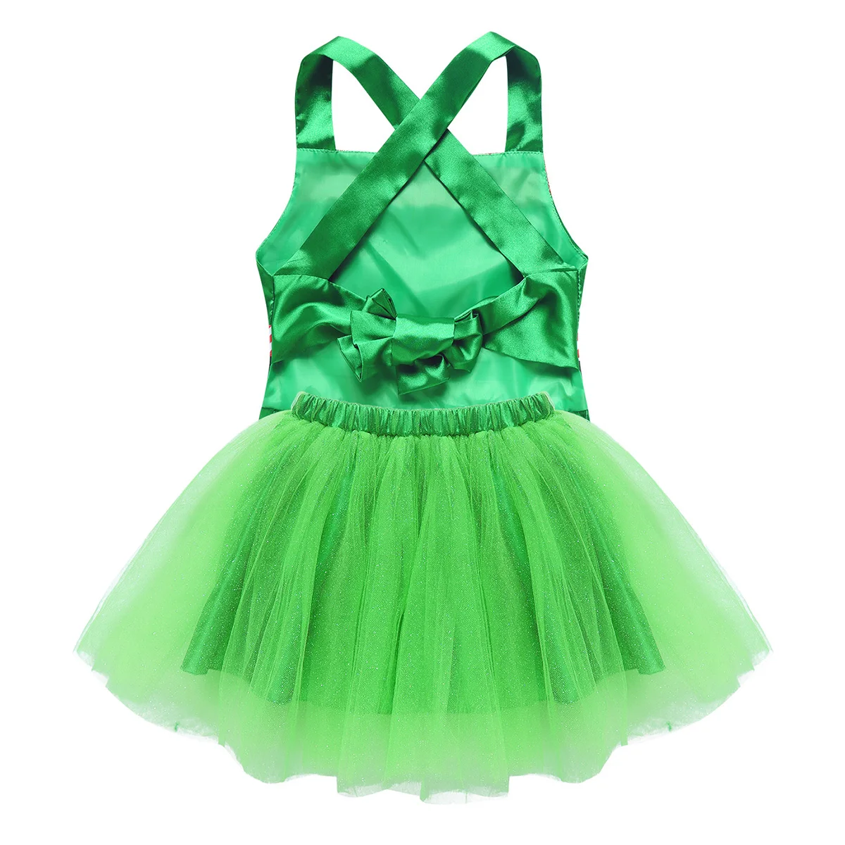 ChicTry детские зеленые без рукавов блестки полосатые топы на талии с сеткой юбка