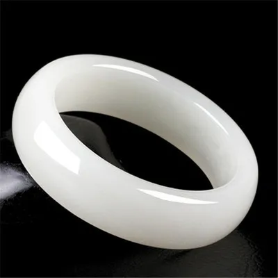 

Натуральный нефритовый белый нефритовый браслет 54-64 мм элегантные ювелирные изделия принцессы отправить маму подруге