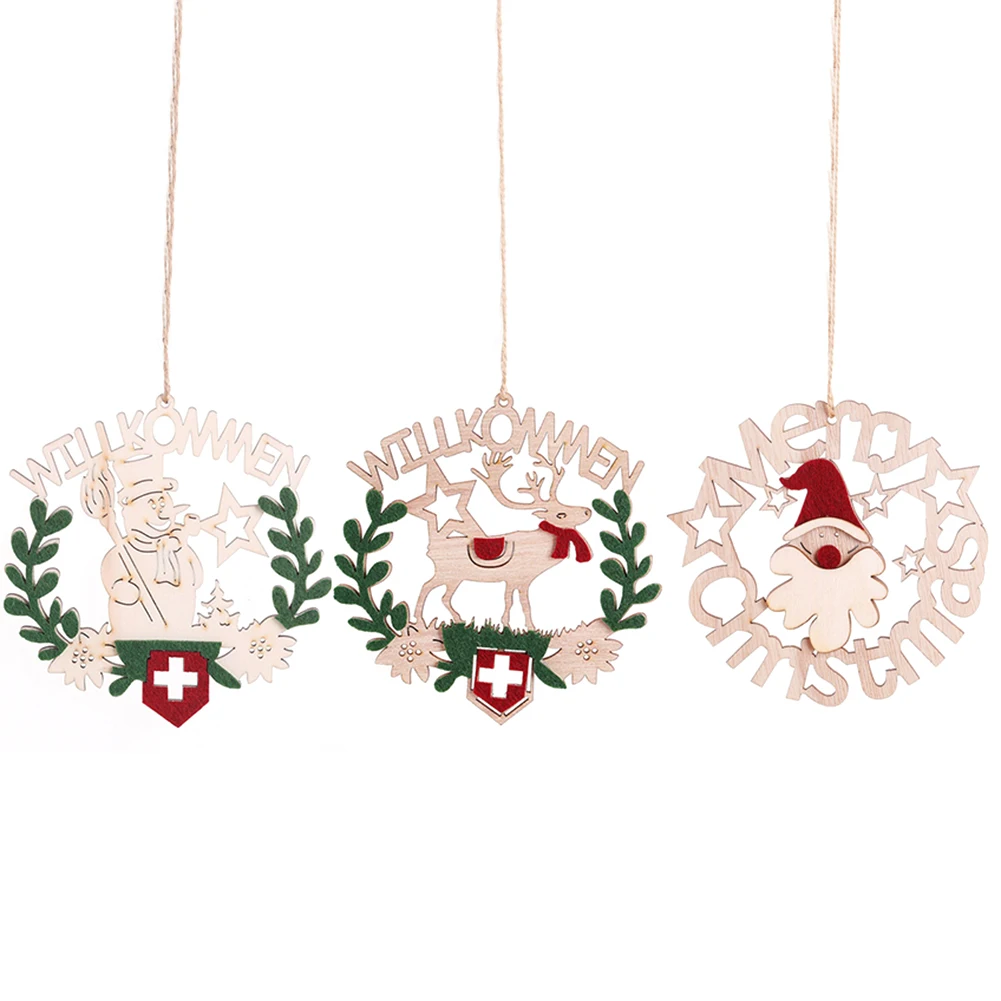 3 шт. деревянное Рождественское украшение Эльзы буквы кулон рождественские