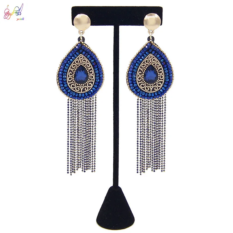 

Yulaili New Earrings for Women Top Quality Handmade Water Drop Tassels Earring Statement Fashion Party Jewelry Gifts Wholesale