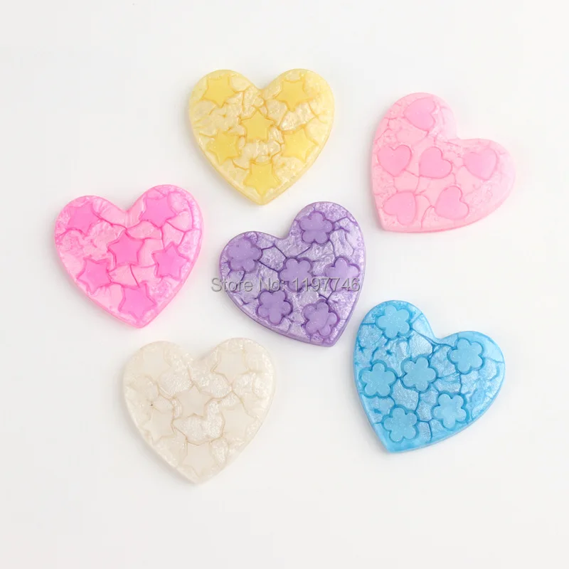 Кабошоны из смолы с трещинами в форме сердца красивые разбитые искусственные