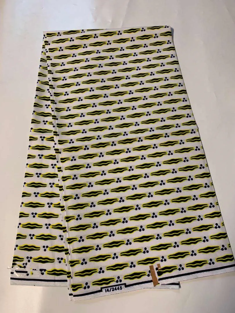

Wholesale African style good quality guaranteed veritable real wax Ankara printed fabric 6yards yellow100%cotton sewing material