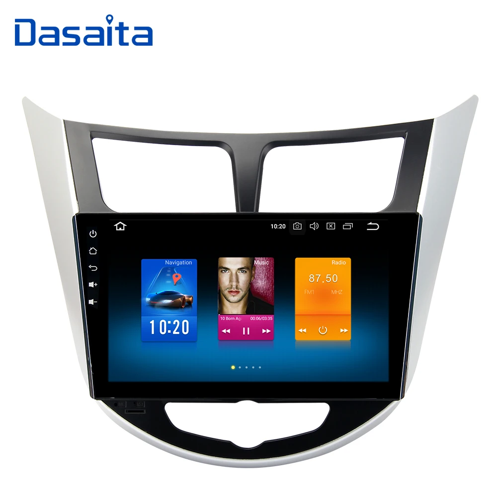 Автомобильный GPS радиоплеер Dasaita 9 дюймов Android 10 для Hyundai Verna Solaris I25 2010 2011 с