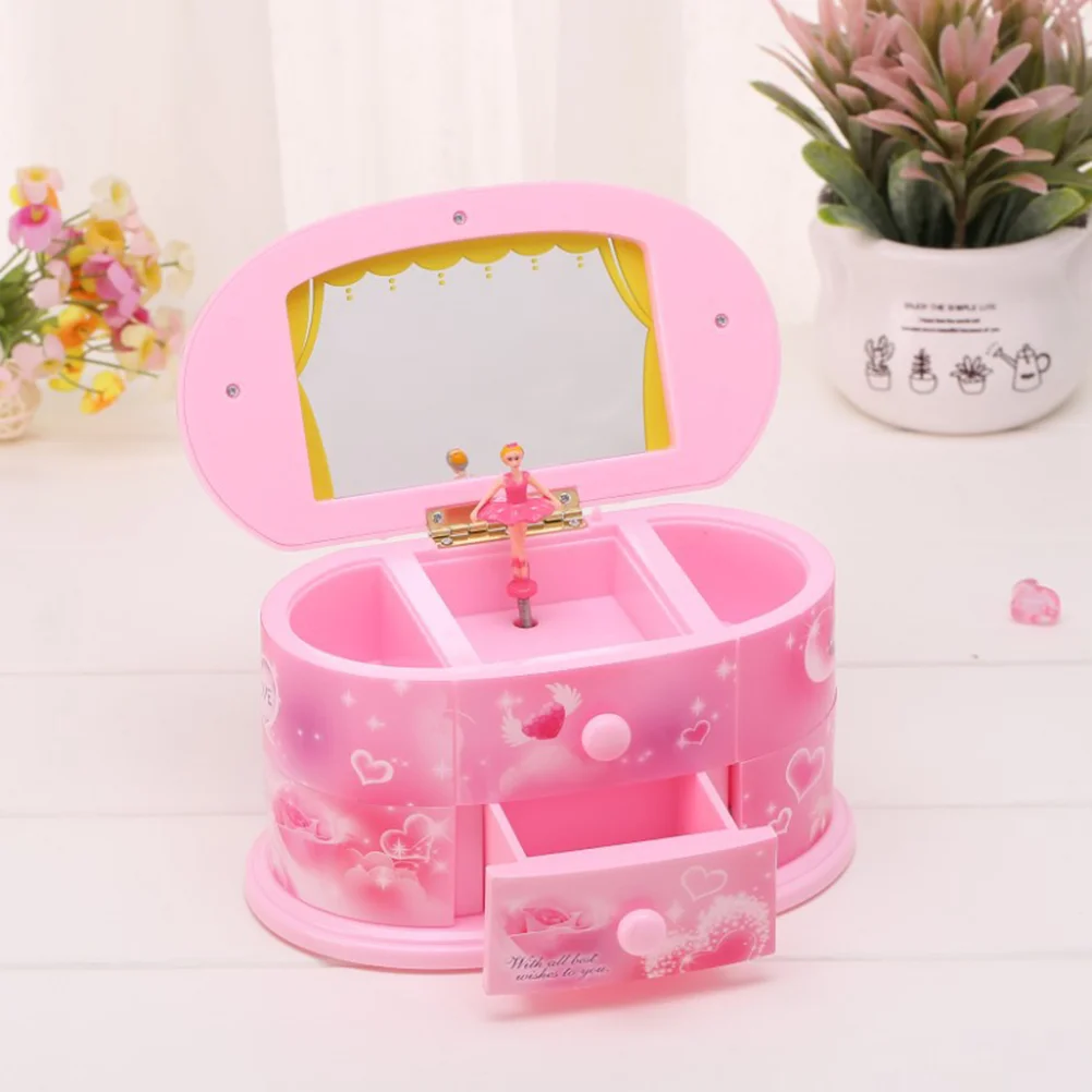 

Beautiful Ballet Dancer Doll Box Jewelry Organizer Box Portable Musical Christmas Birthday Gift Storage Box)