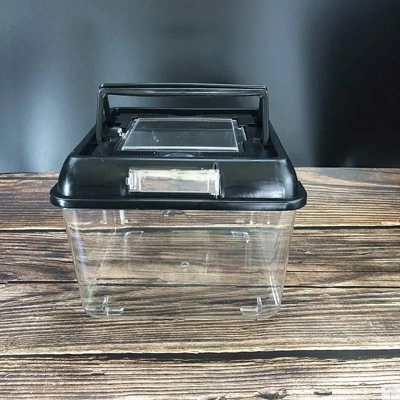 

portable transparent insect box plastic breathable reptile cage insect box snail cage boite a insecte insect supplies BS50IB