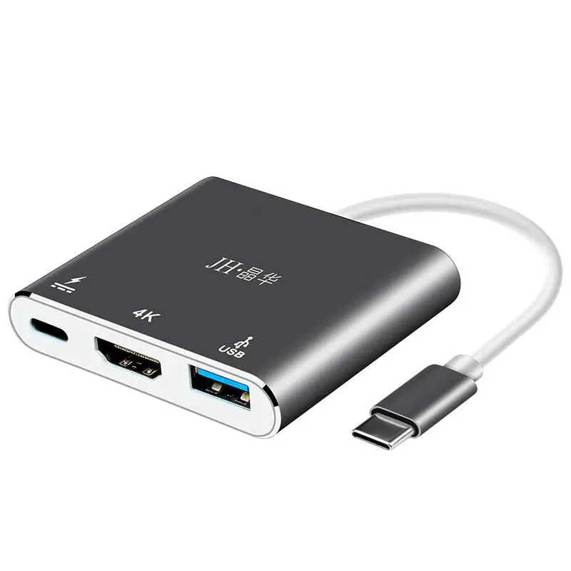 

3-In-1 Converter Type-C To Hdmi-Compitible Adapter Cable Usb Extender Docking Station PD Charging Anti-Fingerprint Converter