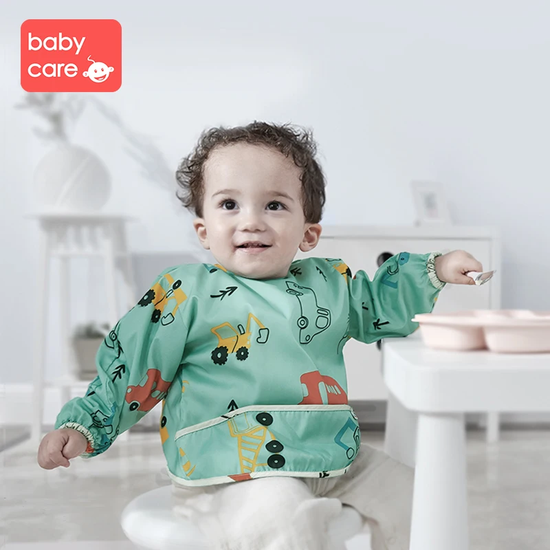 Babycare/милые детские нагрудники водонепроницаемый передник с длинными рукавами