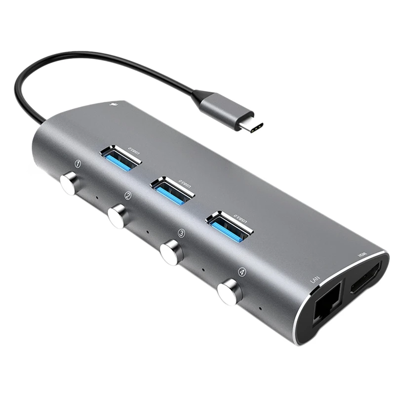 Type-C Docking Station 6-In-1 Converter to Hdmi Gigabit Network Card | Компьютеры и офис