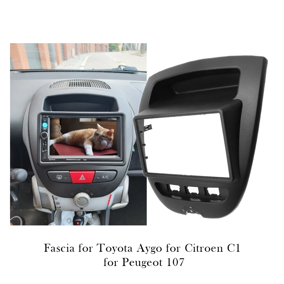 

Car Radio Audio Panel Stereo Frame Mount Fascia For Peugeot 107 For Toyota Aygo For Citroen C1 Dash Installation Bezel Trim Kit