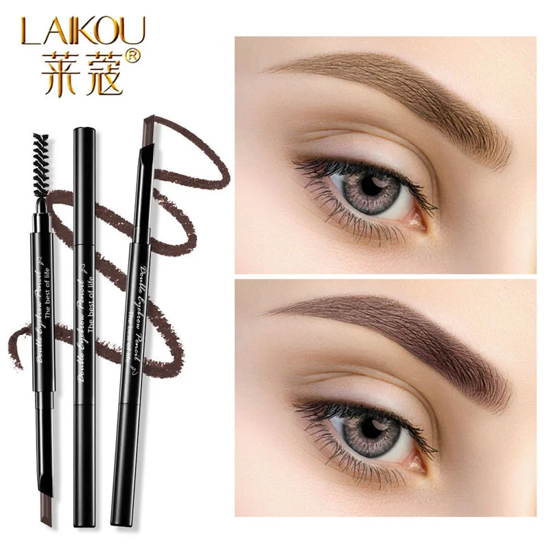 

LAIKOU EyeBrow Pencil Cosmetics Makeup Natural Long Lasting Double-headed Automatic Eye brow Makeup Waterproof Black Brown 5 PCS