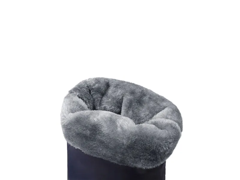 

YMECHIC Faux Fur Snow Boots Mid Long Platform Wedges Shoes for Women Red Blue Black Down Cotton Plush Warm Snowboots Winter 2019