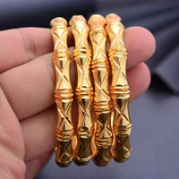 24k 4pcs gold color bangles for women african bridal bangles bracelets gold wedding gifts ethiopian bangles jewellery
