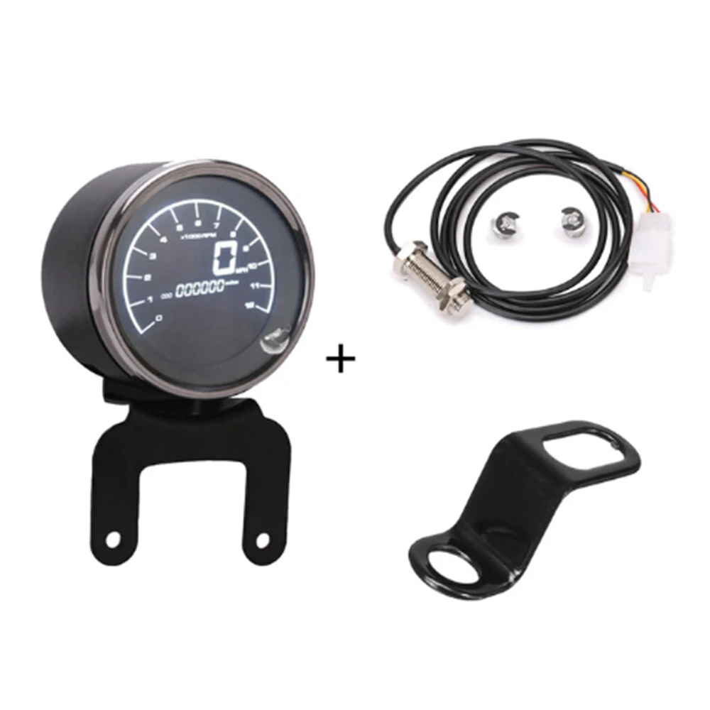 

Motorcycle Digital Odometer Tachometer Fuel Level Speed Meter Indicator Led Round Multi-functional Gauges Instruments