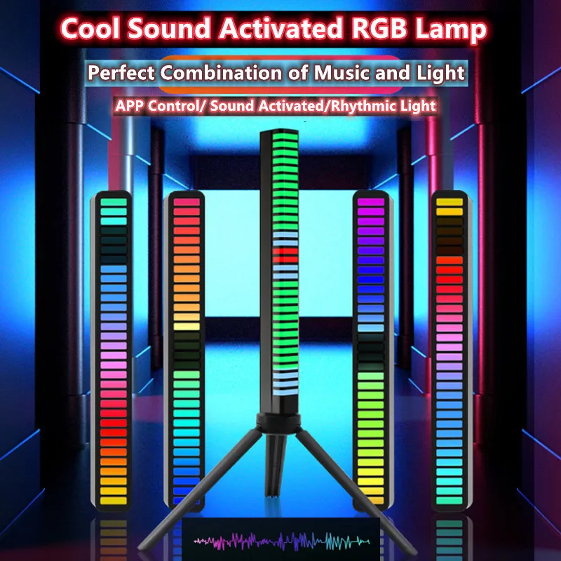 Rgb Lamp Sound Control Led Light RGB Night Light Music Voice Rhythm RGB Led Light Bar Music Light Voice Activated Light Lamp
