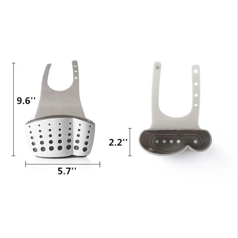

TOP Plastic Kitchen Sink Storage Organizer Sponge Holder Draining Basket Faucet Caddy with Adjustable Strap