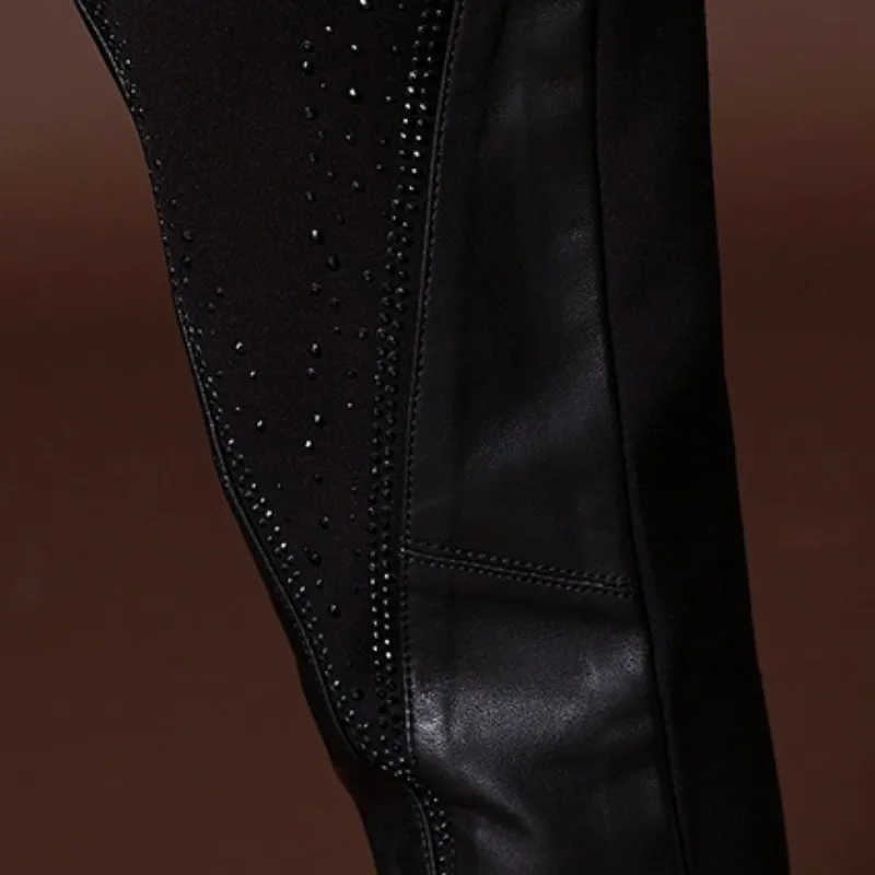 Модная женская обувь из натуральной кожи получения задняя Штаны Платье женское