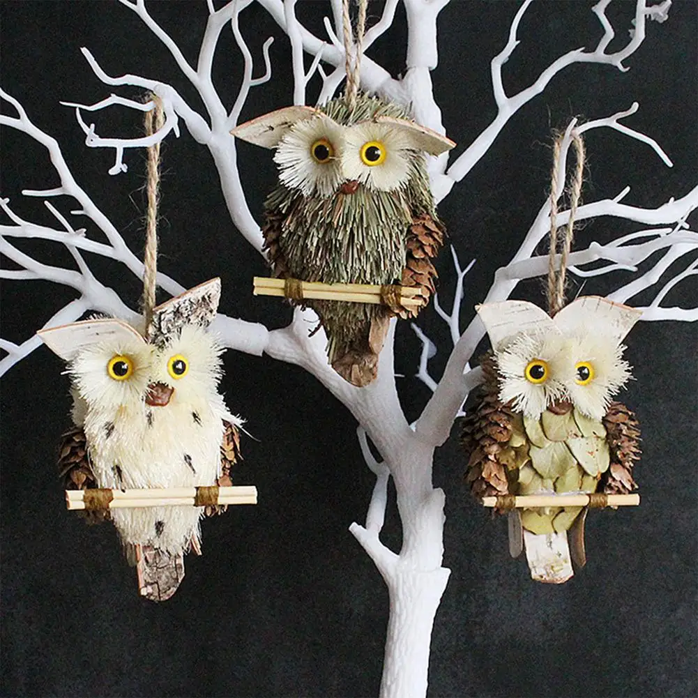 

1PCS Upgraded Foam Owl Pendant Small Garden Christmas Ornament Handicraft Kawaii Decor Home Decoration Accessories