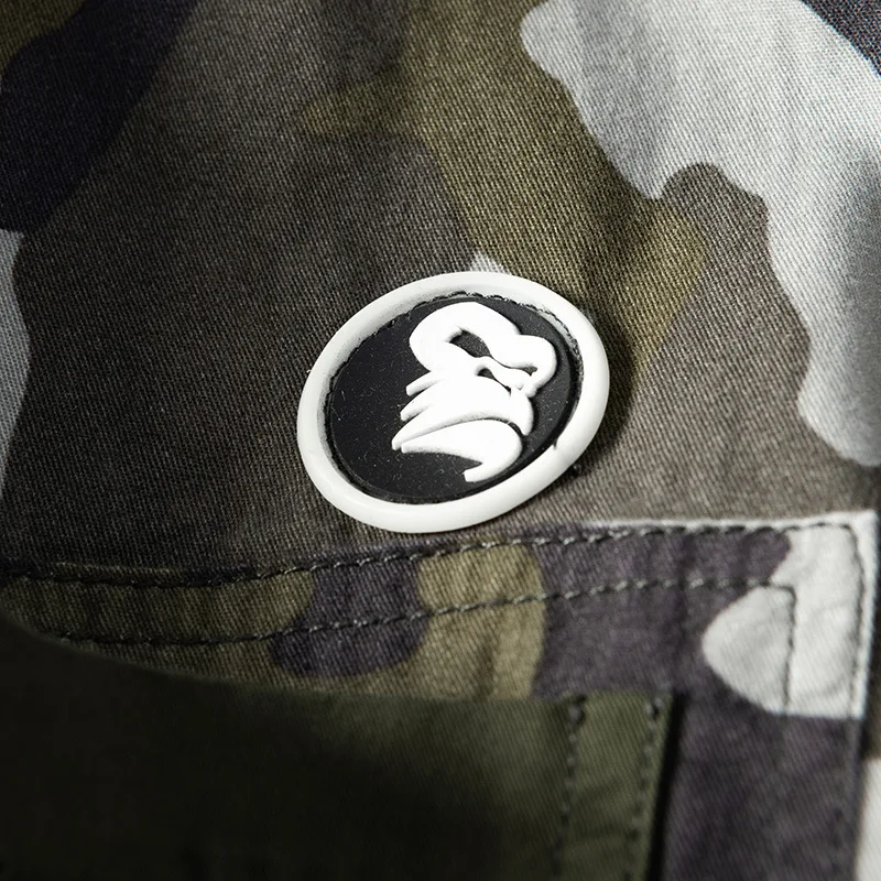 Мужская камуфляжная рубашка L873 Летняя Повседневная Зеленая хлопковая