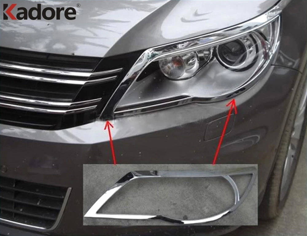 Для Volkswagen Tiguan 2009 2010 2011 высококачественные передние фары из АБС хрома