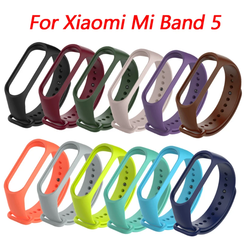

Silicone Watch band For Xiaomi Mi Band 5 soft Replacement Bracelets for Miband 5 Wristband for mi band 5 Smart Watch Replacement