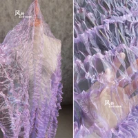 unique wave tulle fabric light purple for diy clothes bride veil gown lace skirts wedding dress designer fabric
