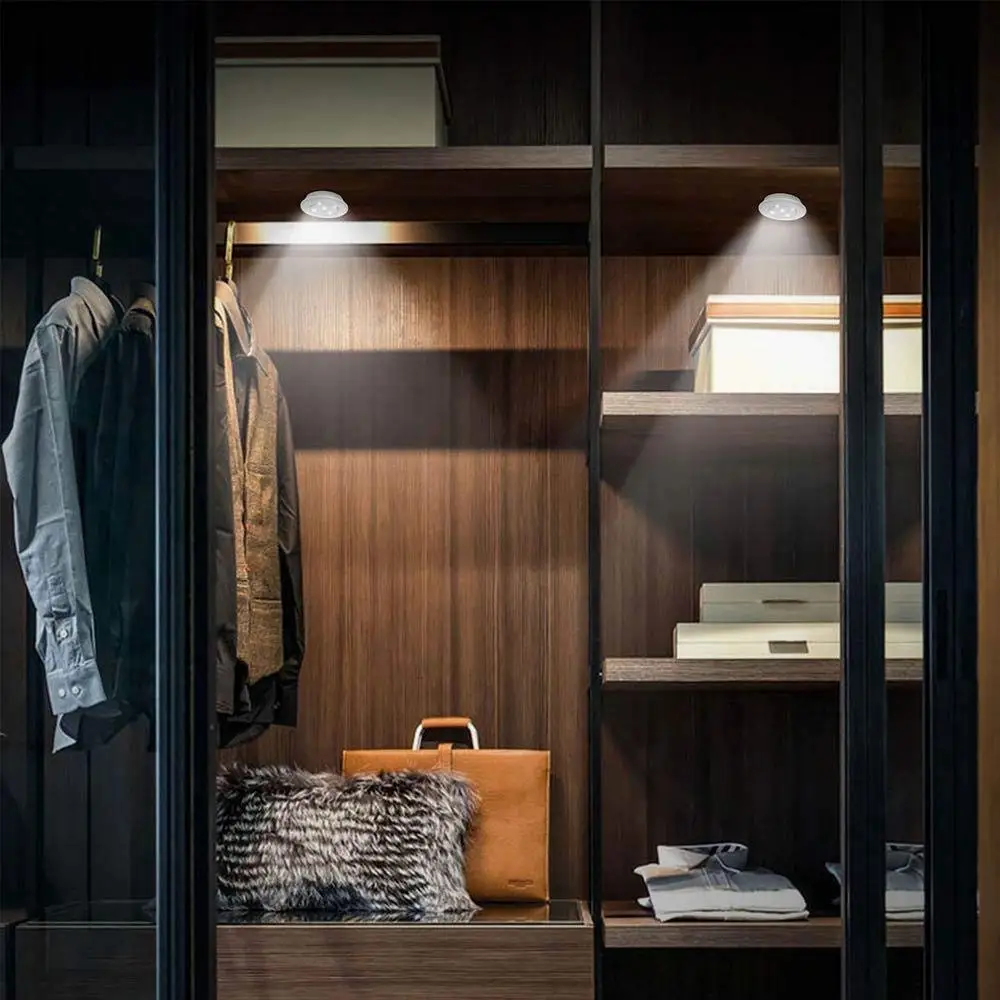 

Super Bright 3W LED Under Cabinet Light Wireless Remote Control Dimmable Wardrobe Night Lamp Home Bedroom Closet Kitchen Lights